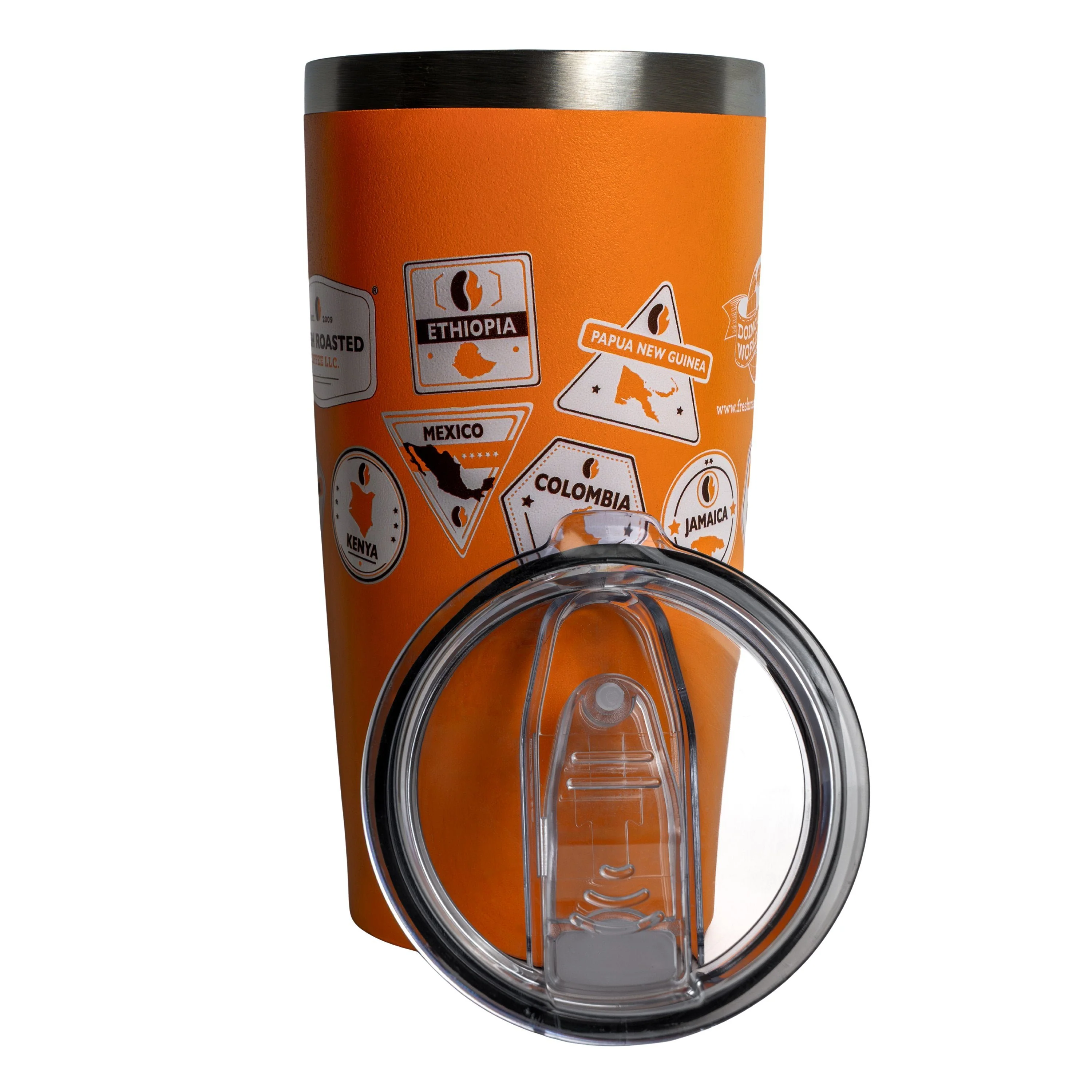 Fresh Roasted Coffee Travel Mug - Orange - Image 3