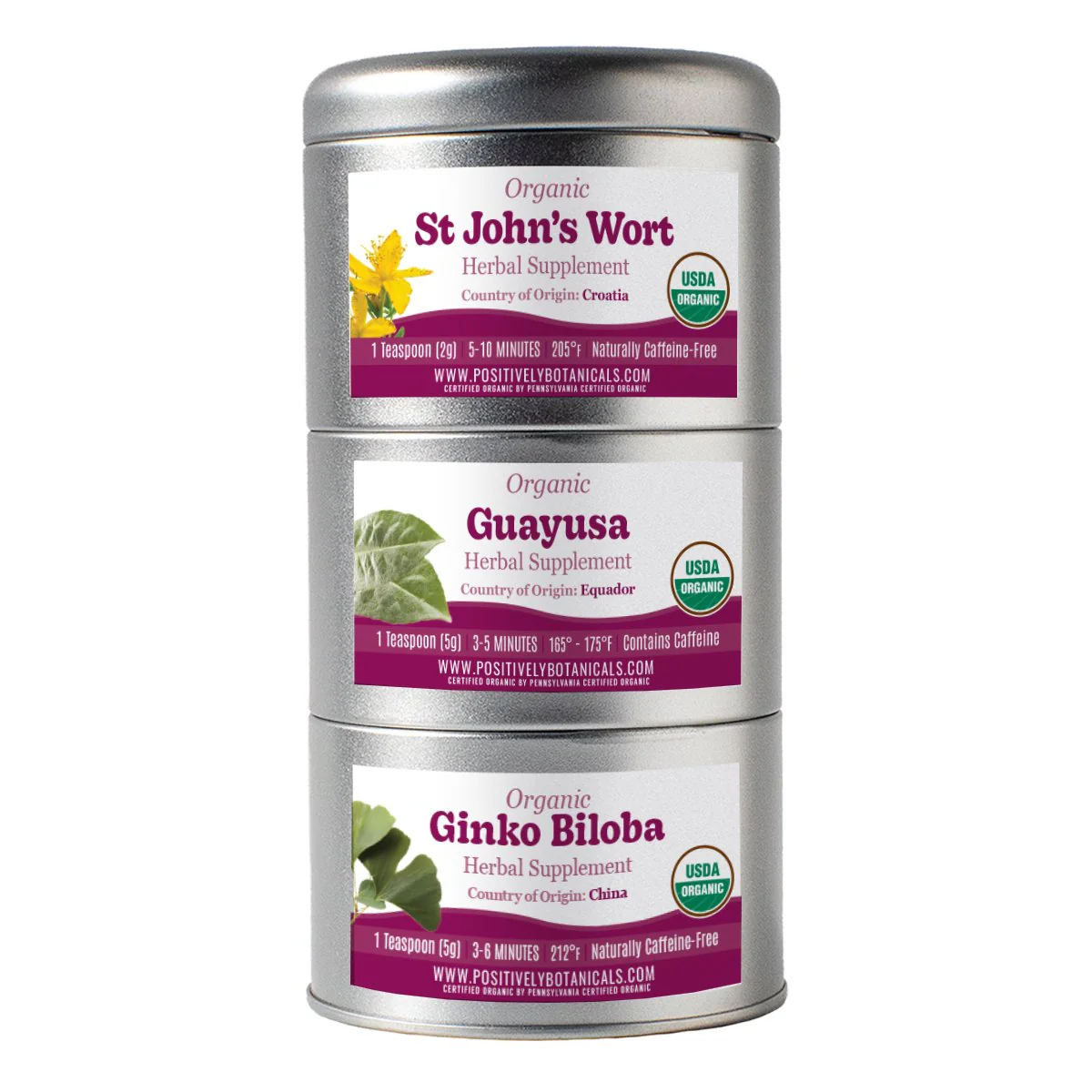 Organic Positively Botanical Tin Trio - Feeling Focused
