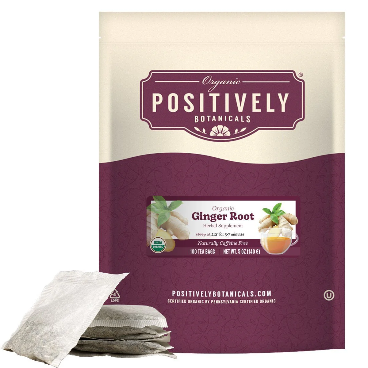 Organic Ginger Root - Botanical Tea Bags - Image 6
