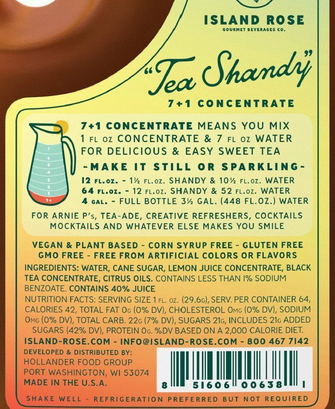 Island Rose Tea Shandy - Flavored Concentrate - Image 4