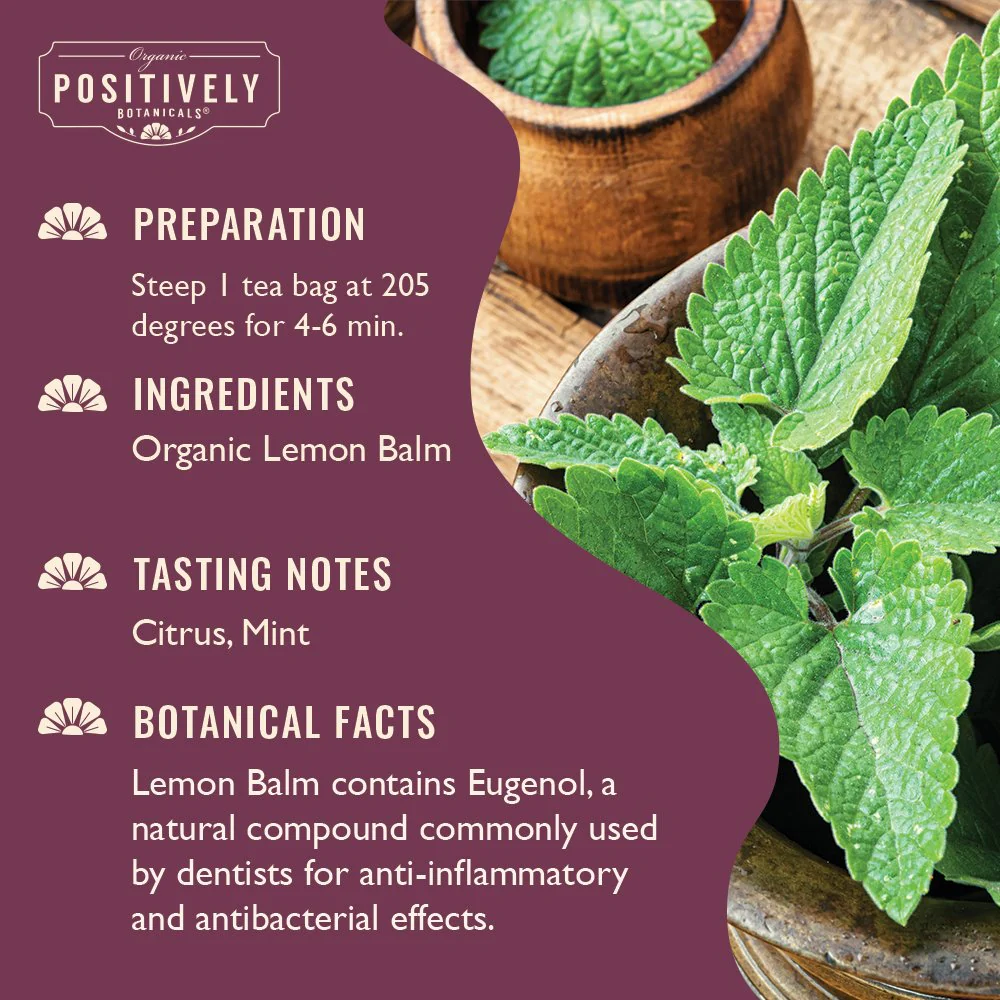 Organic Lemon Balm - Botanical Tea Bags - Image 3