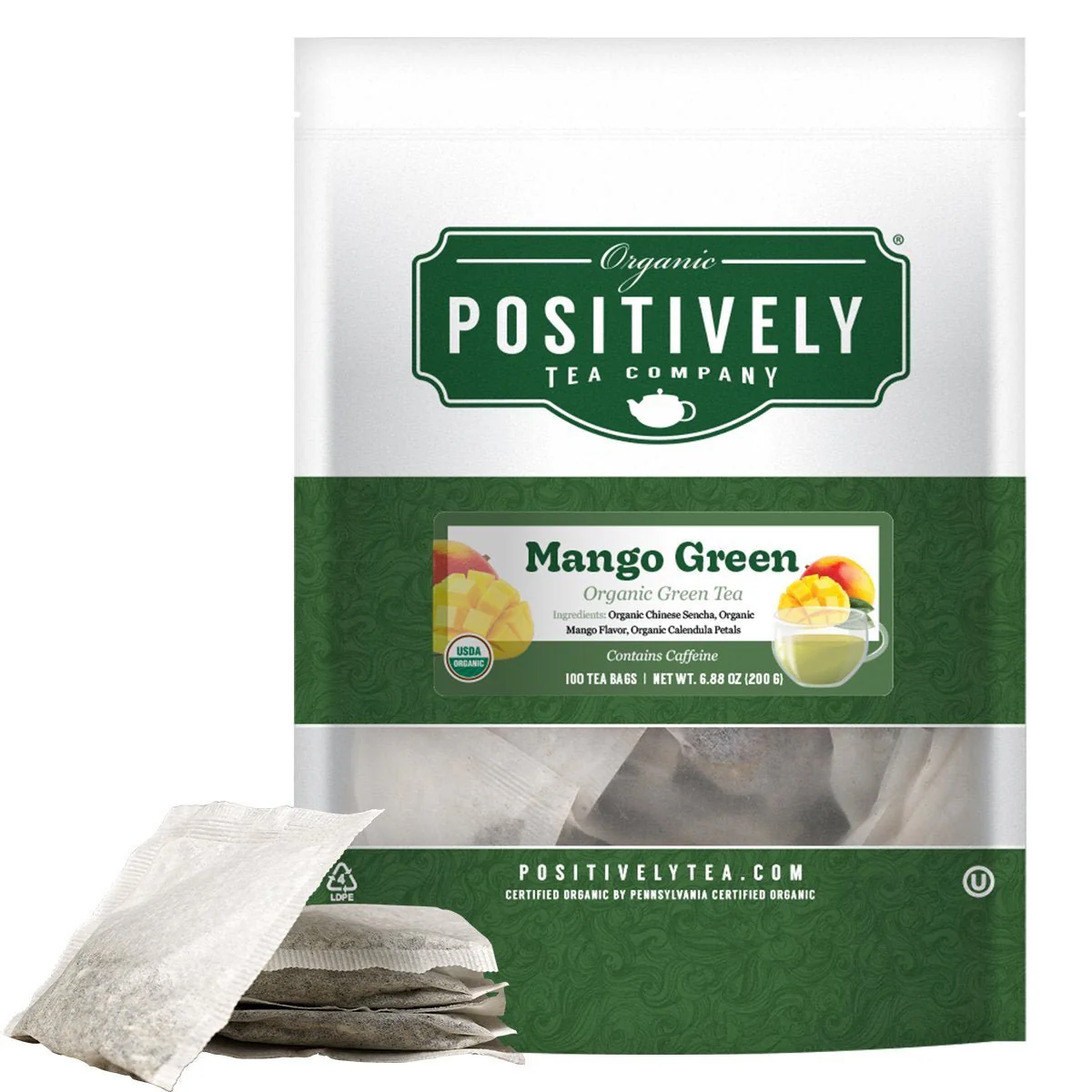 Organic Mango Green - Tea Bags - Image 2