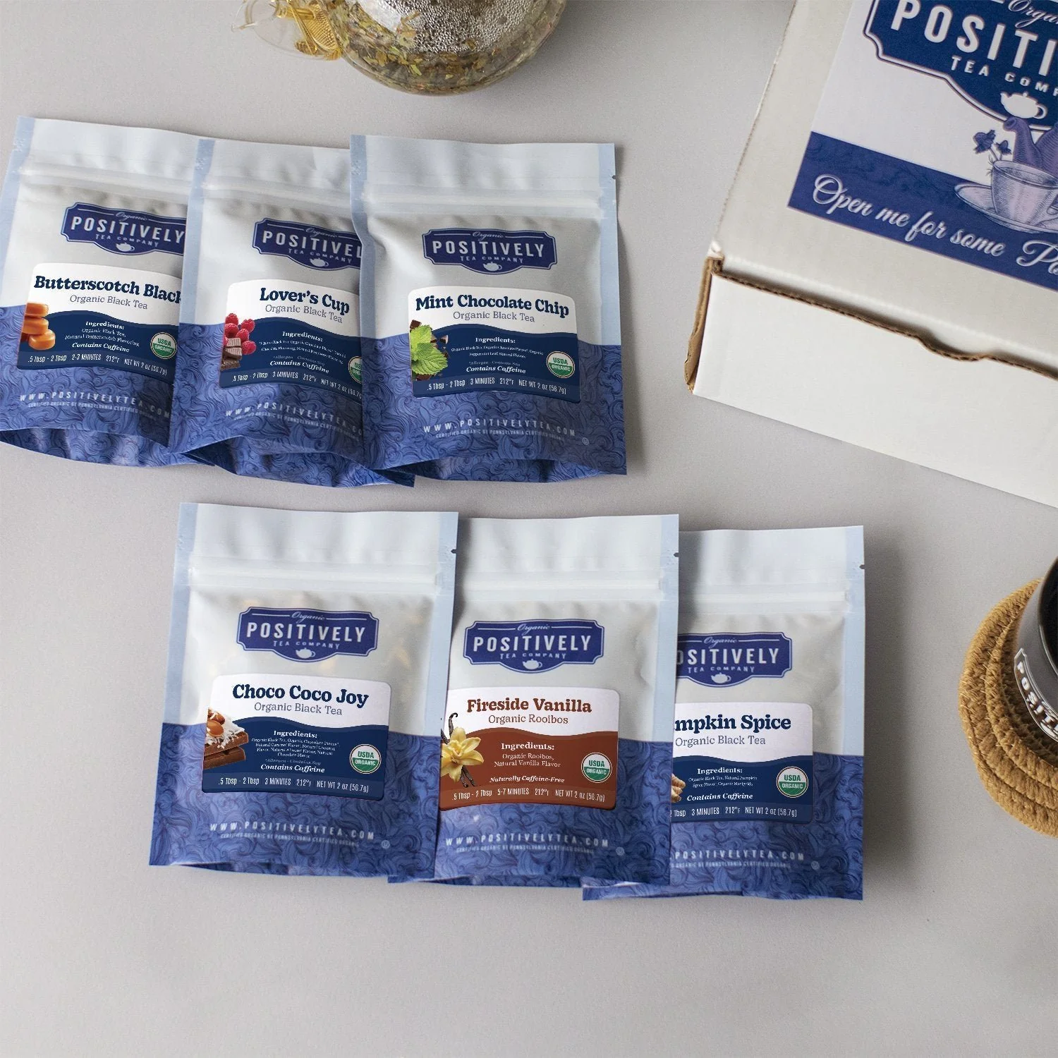 Organic Positively Tea Sampler - Indulgent Desserts Mini-Flight - Image 2