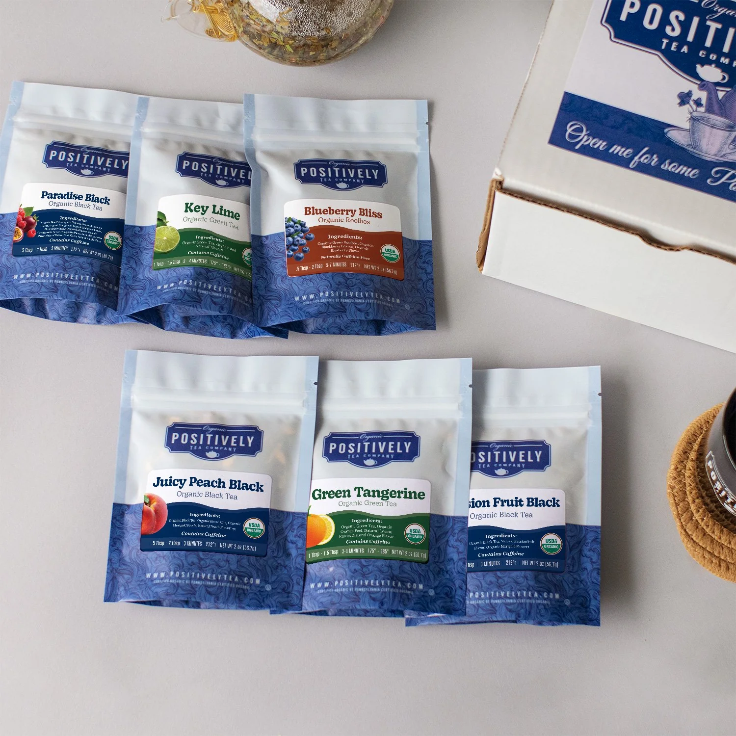 Organic Positively Tea Sampler - Market Fresh & Fruity Mini-Flight - Image 2