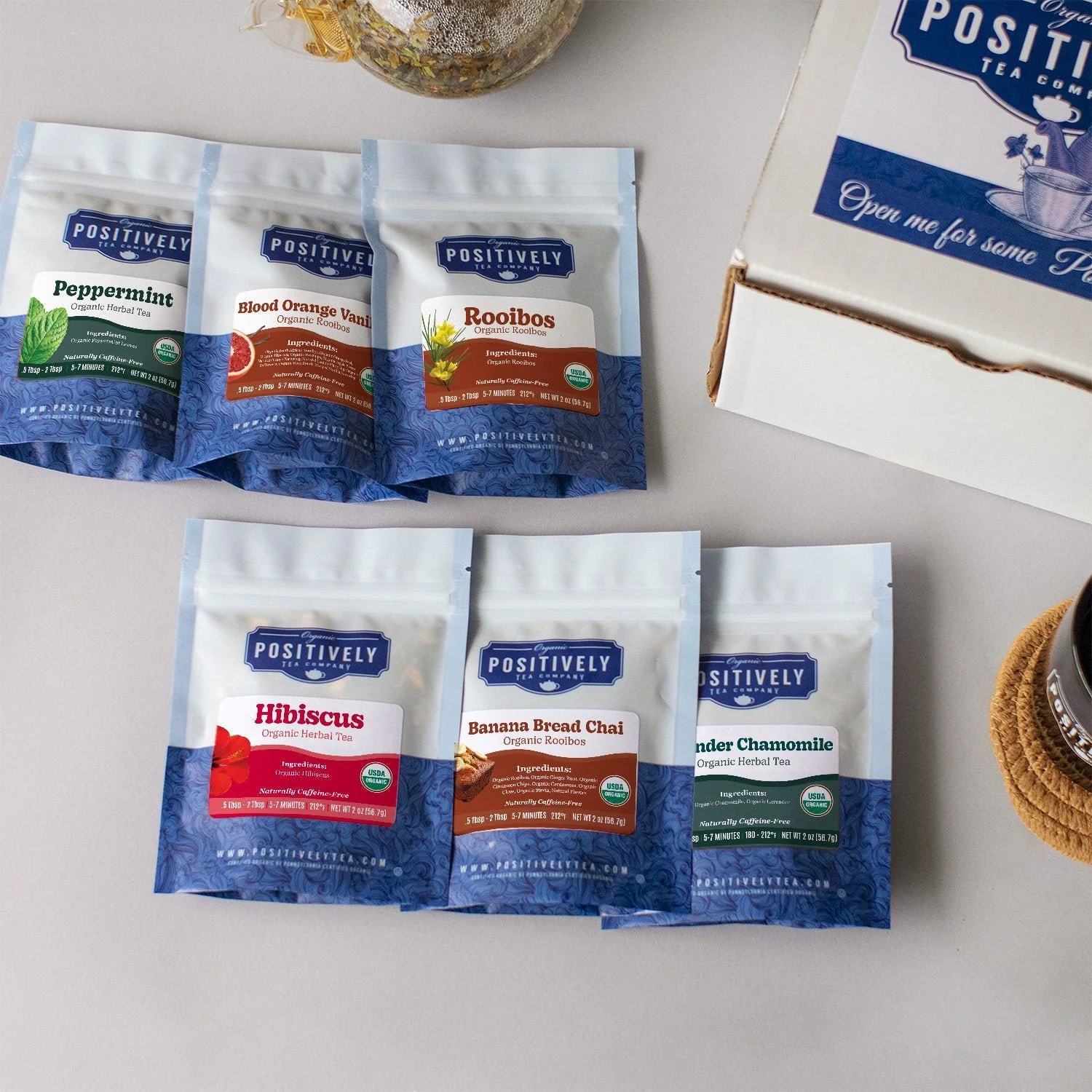 Organic Positively Tea Sampler - Night Time Favorites Mini-Flight - Image 2