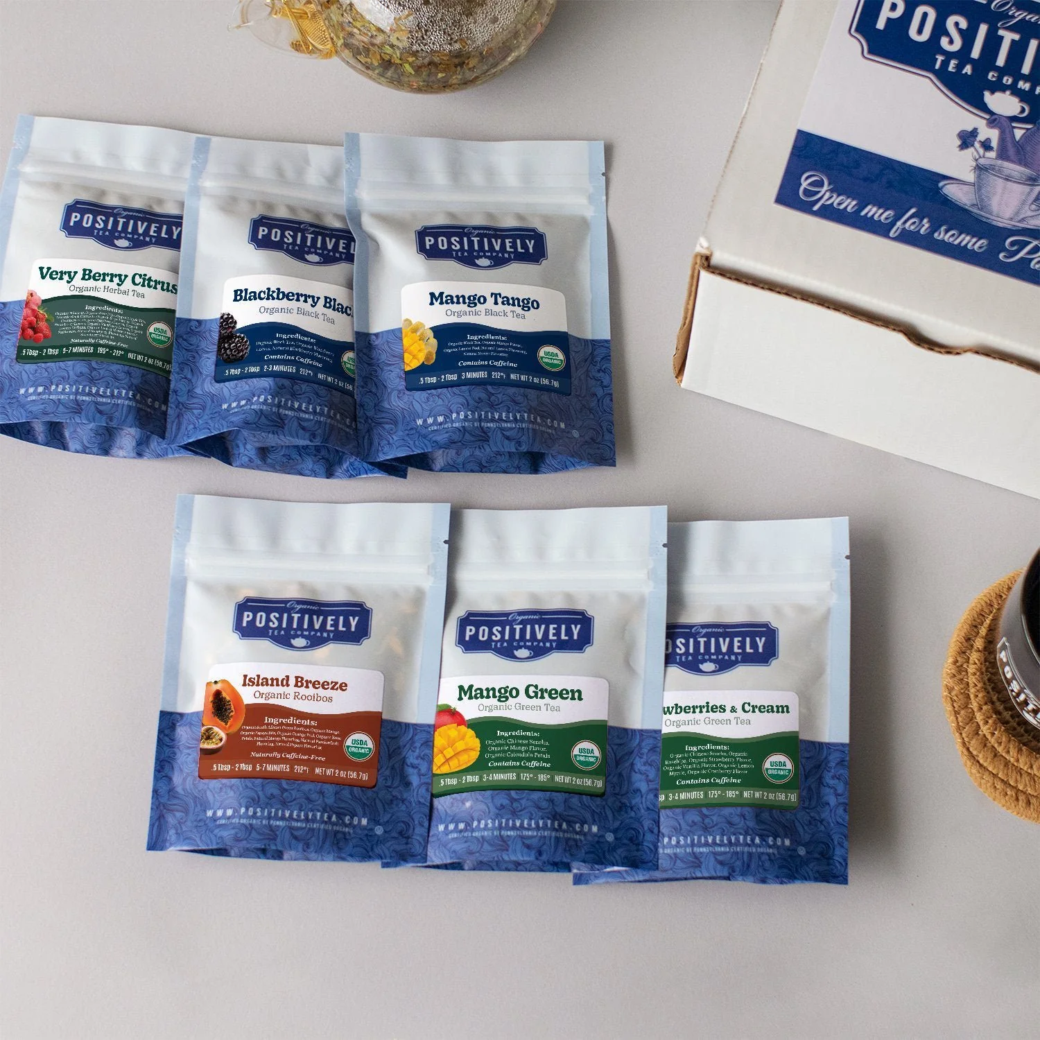 Organic Positively Tea Sampler - Positively Fruitful Mini-Flight - Image 2