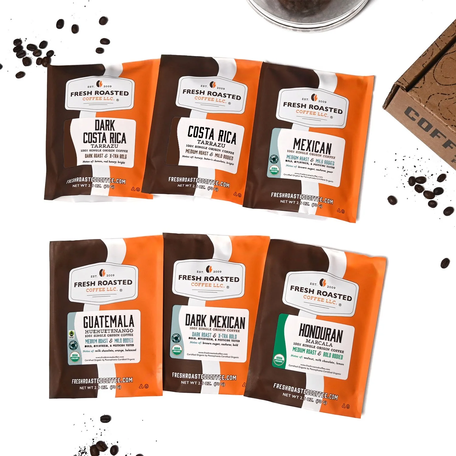 Fresh Roasted Six Pack Sampler - Central American Coffee - Image 2