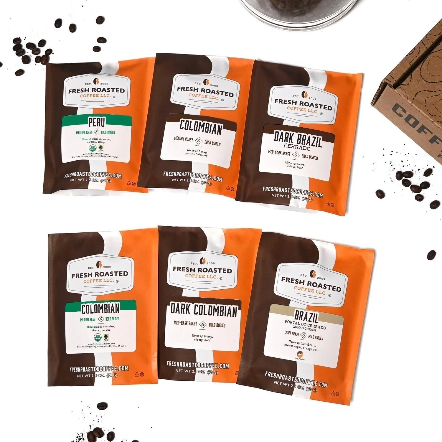 Fresh Roasted Six Pack Sampler - South American Coffee - Image 2