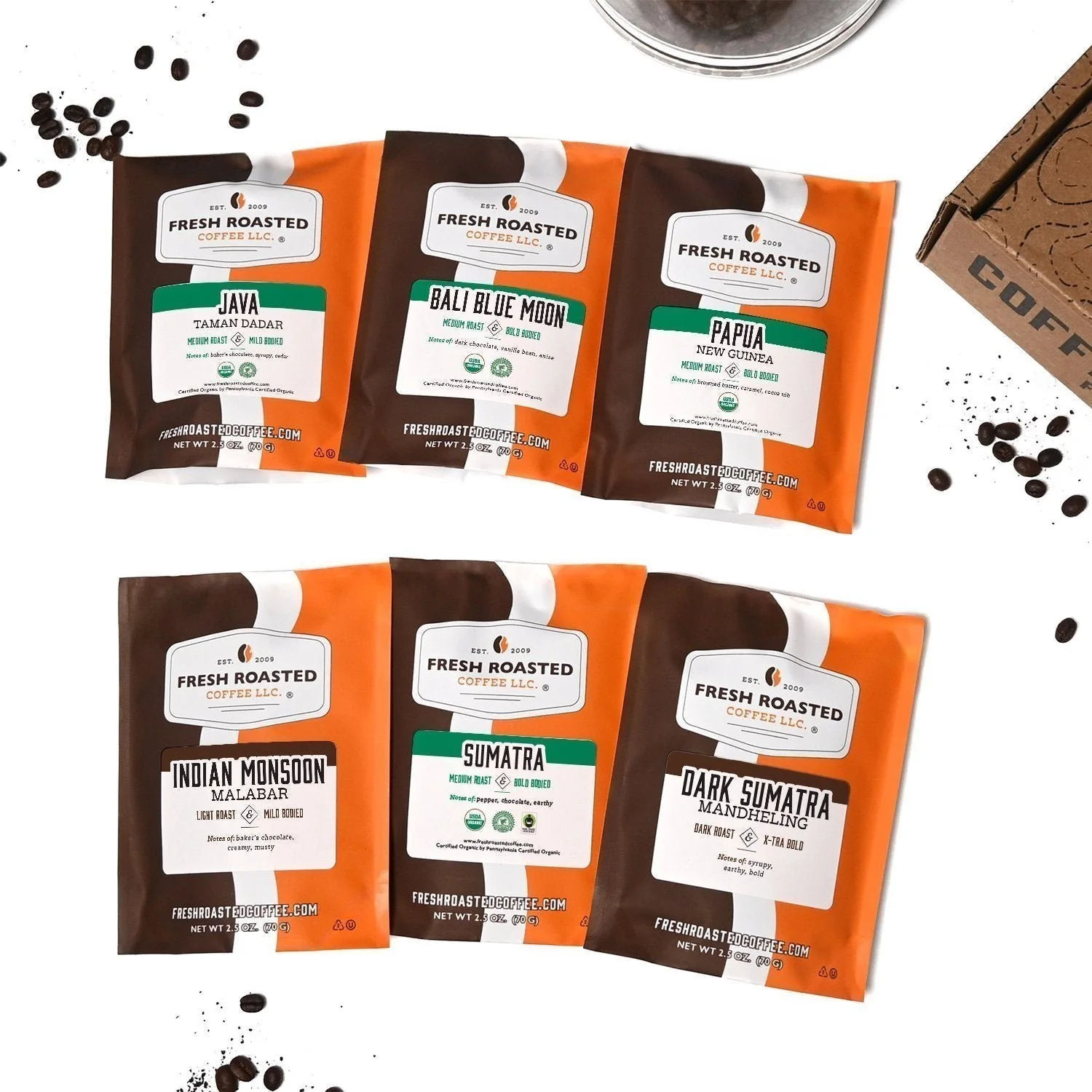 Fresh Roasted Six Pack Sampler - Indo-Pacific Coffee - Image 2